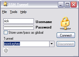SSH Tunnel Connection Window